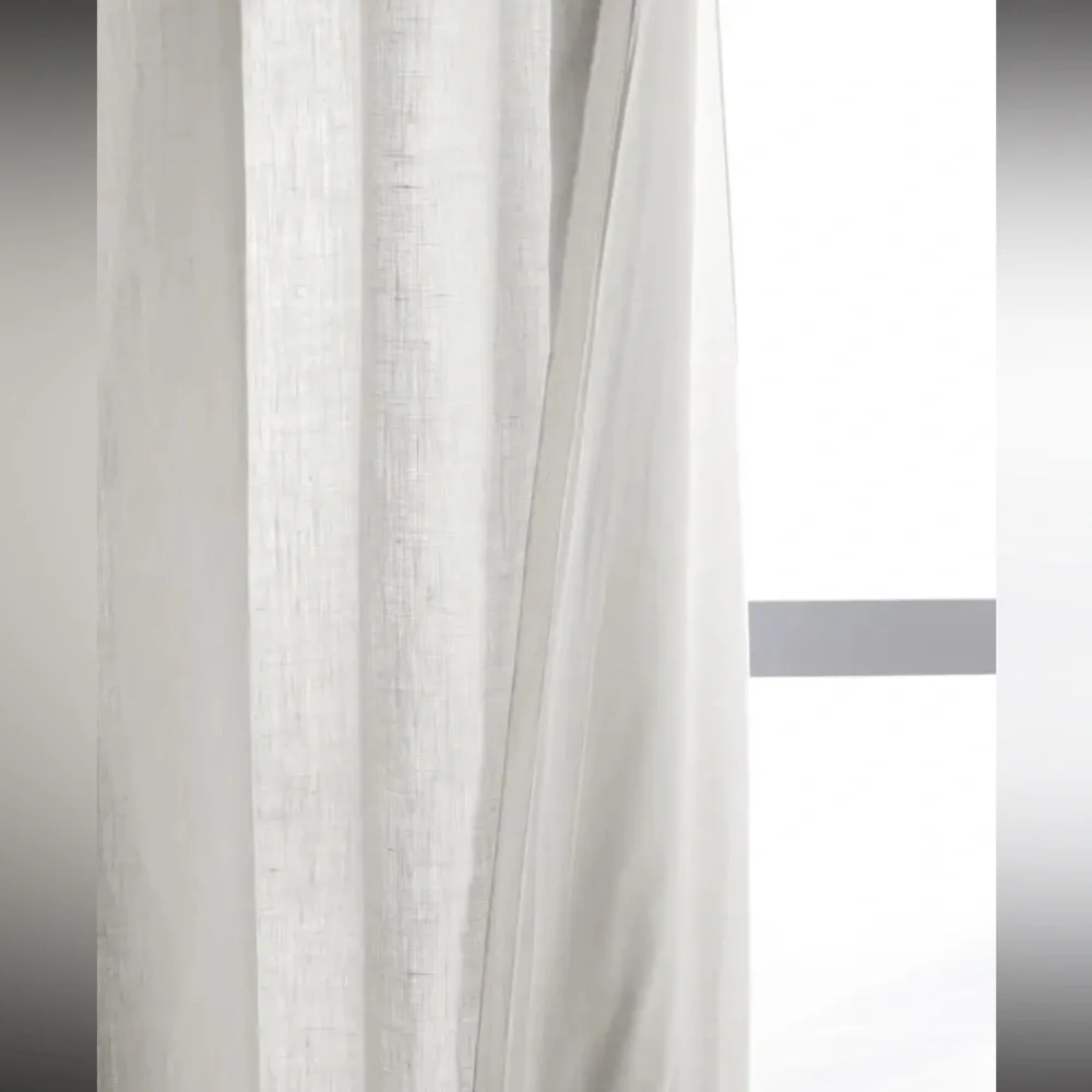 Quince 48x96 white Linen Light filtering curtain